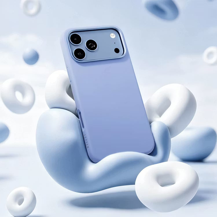 Levelo IRIS MagSafe Silicone Case, Anti-Slip, Drop-Tested For iPhone 18/17 Pro/Pro Max - Light Blue