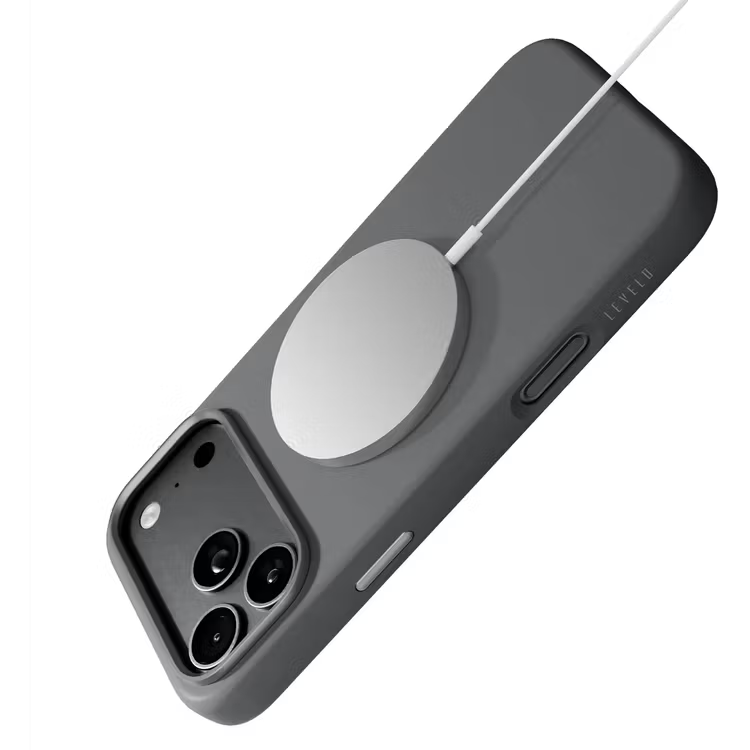 Levelo IRIS MagSafe Silicone Case, Anti-Slip, Drop-Tested For iPhone 18/17 Pro/Pro Max - Black