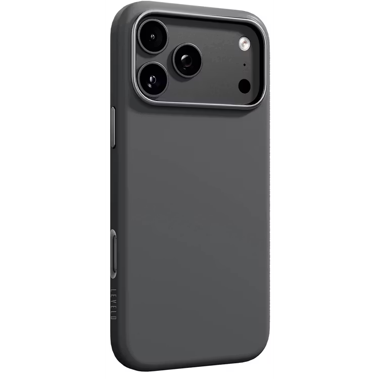 Levelo IRIS MagSafe Silicone Case, Anti-Slip, Drop-Tested For iPhone 18/17 Pro/Pro Max - Black