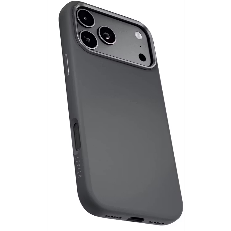 Levelo IRIS MagSafe Silicone Case, Anti-Slip, Drop-Tested For iPhone 18/17 Pro/Pro Max - Black