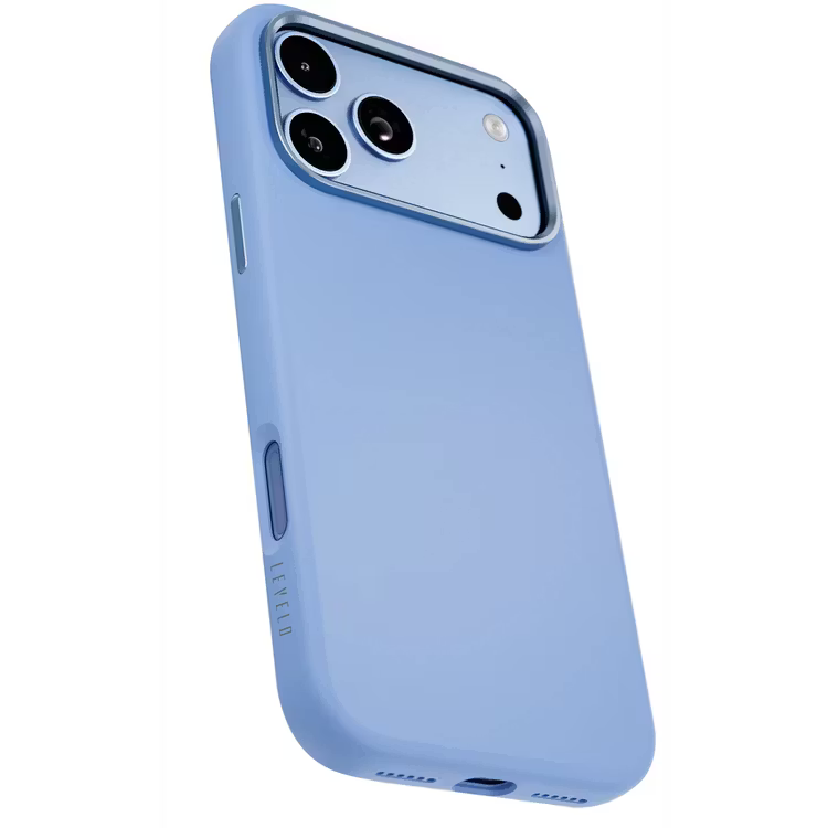 Levelo IRIS MagSafe Silicone Case, Anti-Slip, Drop-Tested For iPhone 18/17 Pro/Pro Max - Light Blue