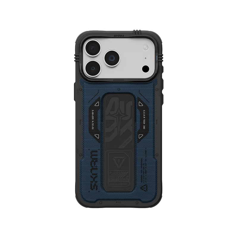 SkinArma Phantom MagSafe Case With Grip Stand for iPhone 18/17 Pro/Pro Max - Blue