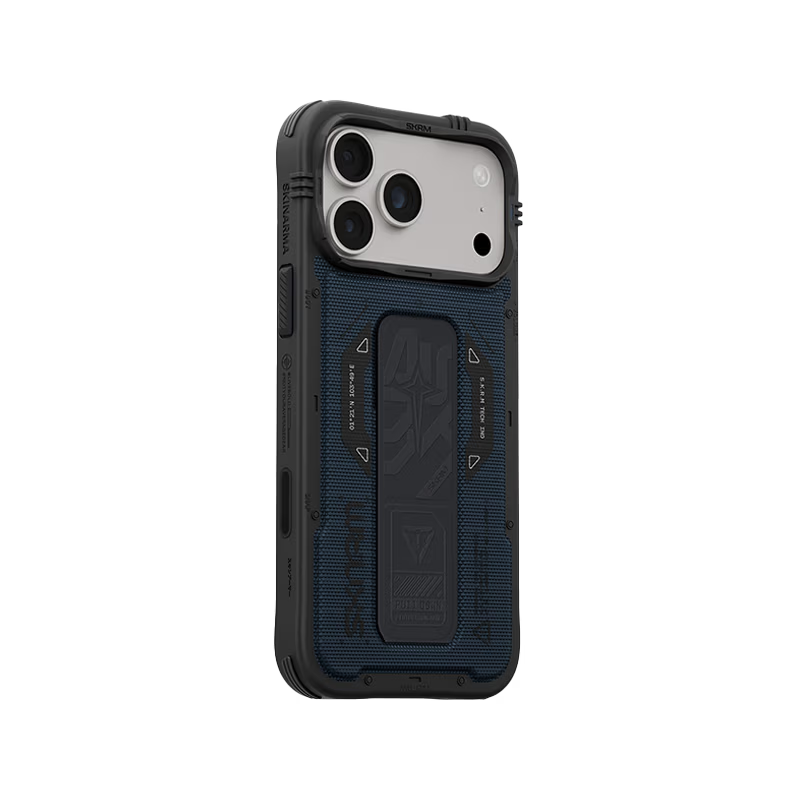 SkinArma Phantom MagSafe Case With Grip Stand for iPhone 18/17 Pro/Pro Max - Blue