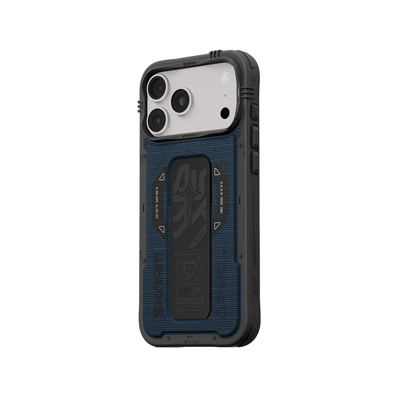 SkinArma Phantom MagSafe Case With Grip Stand for iPhone 18/17 Pro/Pro Max - Blue
