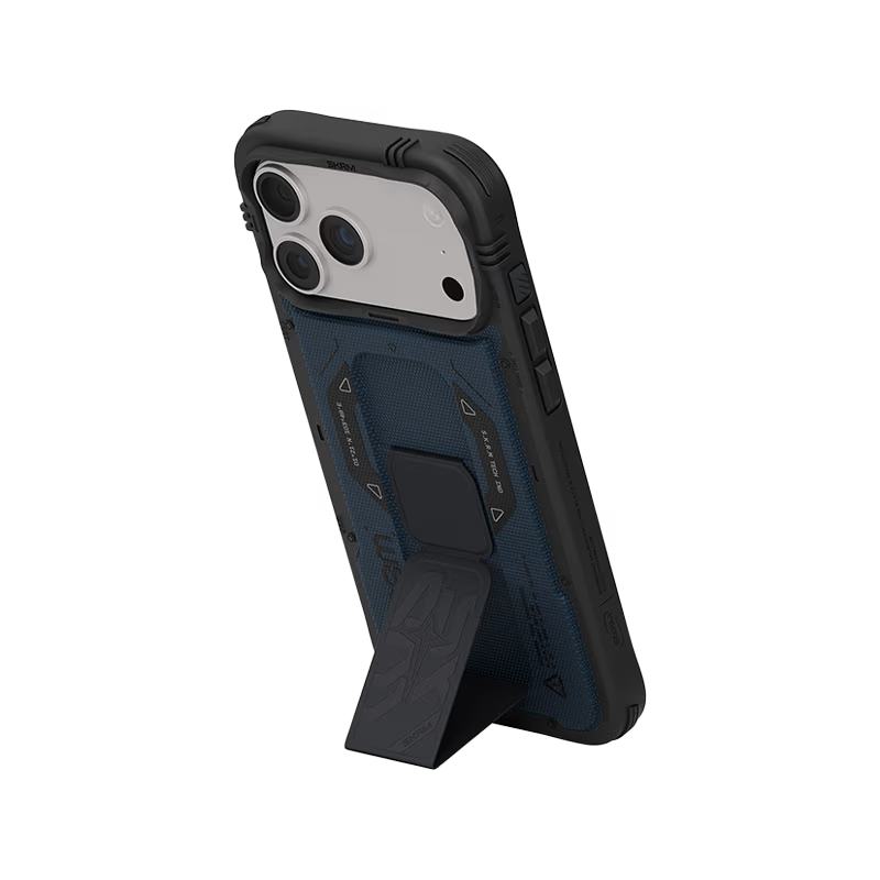 SkinArma Phantom MagSafe Case With Grip Stand for iPhone 18/17 Pro/Pro Max - Blue
