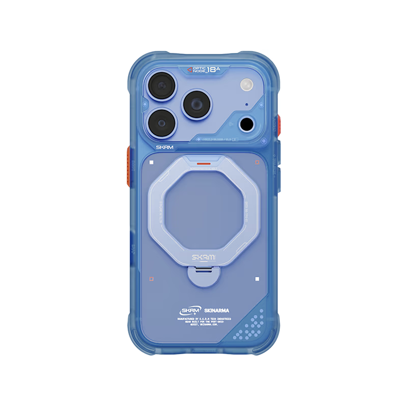 SkinArma Saturn MagSafe Case With Rotating Kick-Stand for iPhone 18/17 Pro/Pro Max - Blue