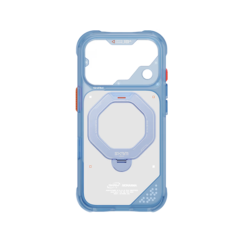 SkinArma Saturn MagSafe Case With Rotating Kick-Stand for iPhone 18/17 Pro/Pro Max - Blue