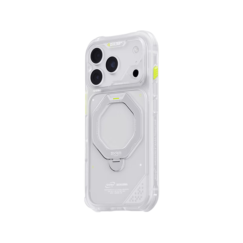 SkinArma Saturn MagSafe Case With Rotating Kick-Stand for iPhone 18/17 Pro/Pro Max - Frost