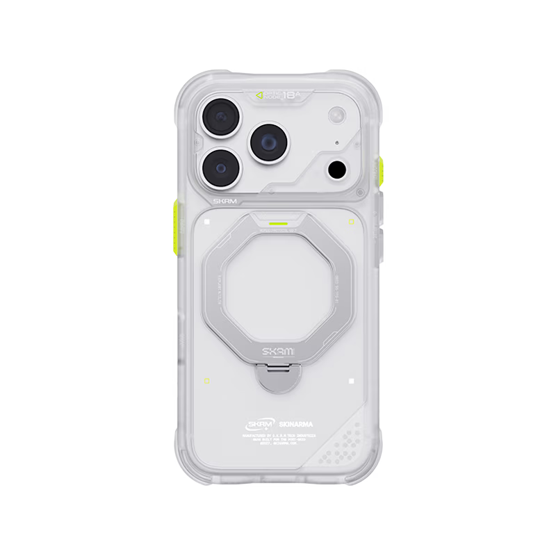 SkinArma Saturn MagSafe Case With Rotating Kick-Stand for iPhone 18/17 Pro/Pro Max - Frost