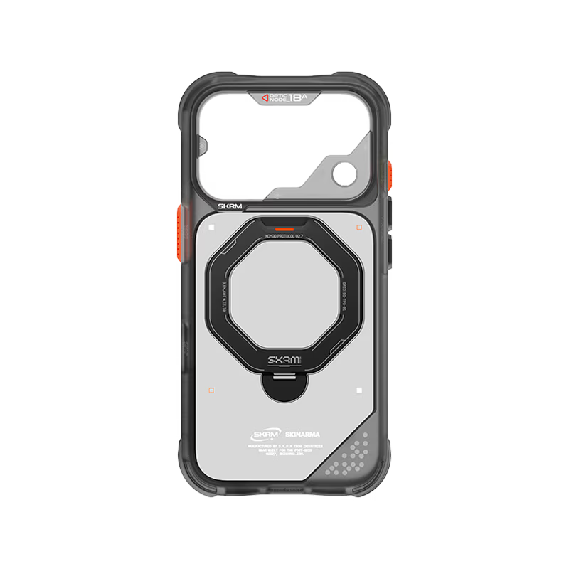 SkinArma Saturn MagSafe Case With Rotating Kick-Stand for iPhone 18/17 Pro/Pro Max - Black