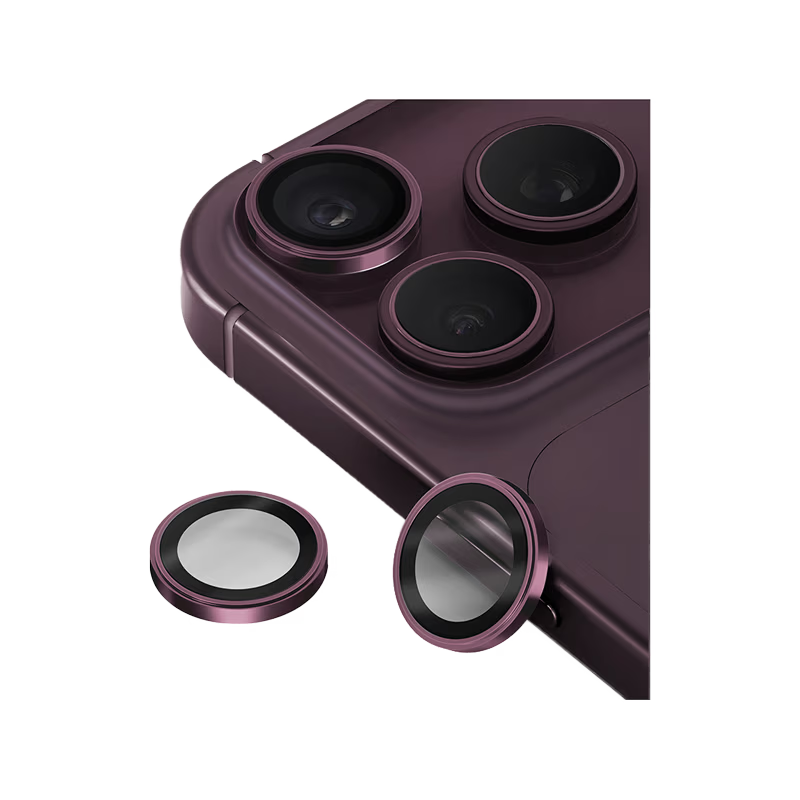 Uniq Optix Prime Camera Lens Protector for iPhone 18/17 Pro/Pro Max - Burgundy Chrome