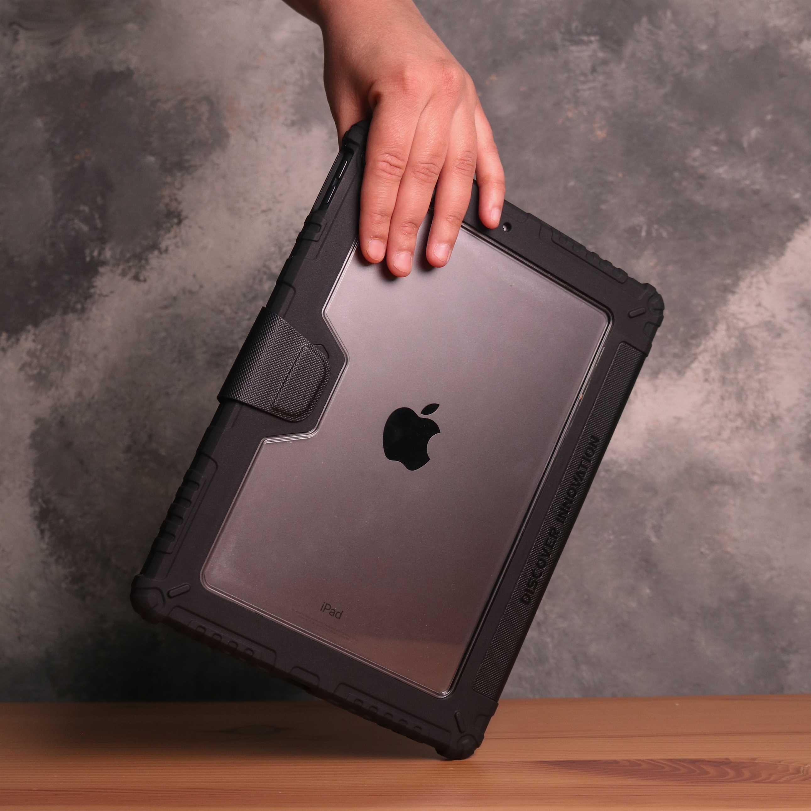 Nillkin iPad Case iPad Pro 12.9" - 2018/2020/2021/2022 - iPad Air 13" - 2024- Black - كفر ايباد حماية عالية - مع مكان للقلم - ووضعيتين للاستاند