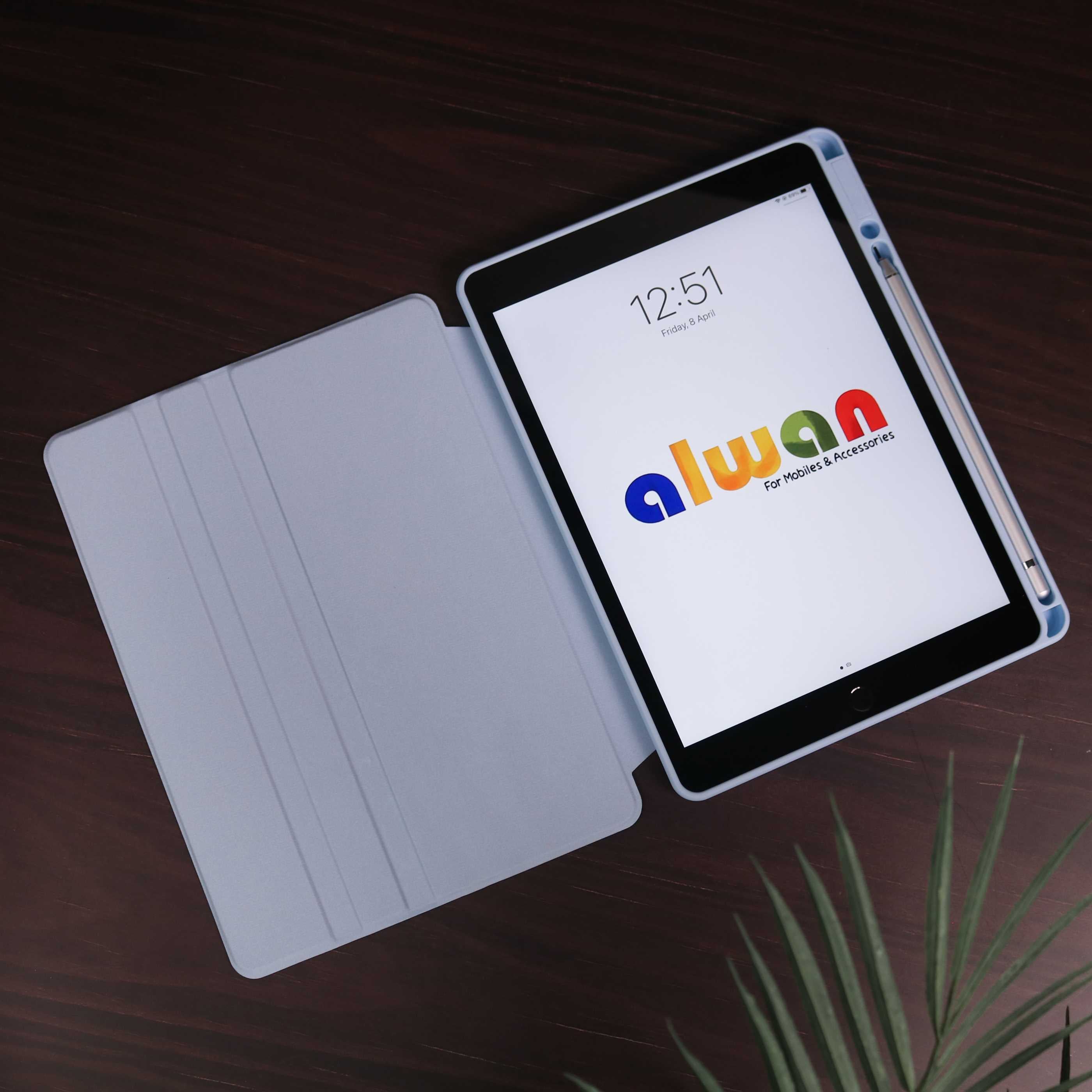 WiWu Waltz Rotative iPad mini 6/7 - 2021/2024 - Light Blue - كفر ايباد حماية عالية - مع مكان للقلم - ووضعيتين للاستاند بالطول والعرض