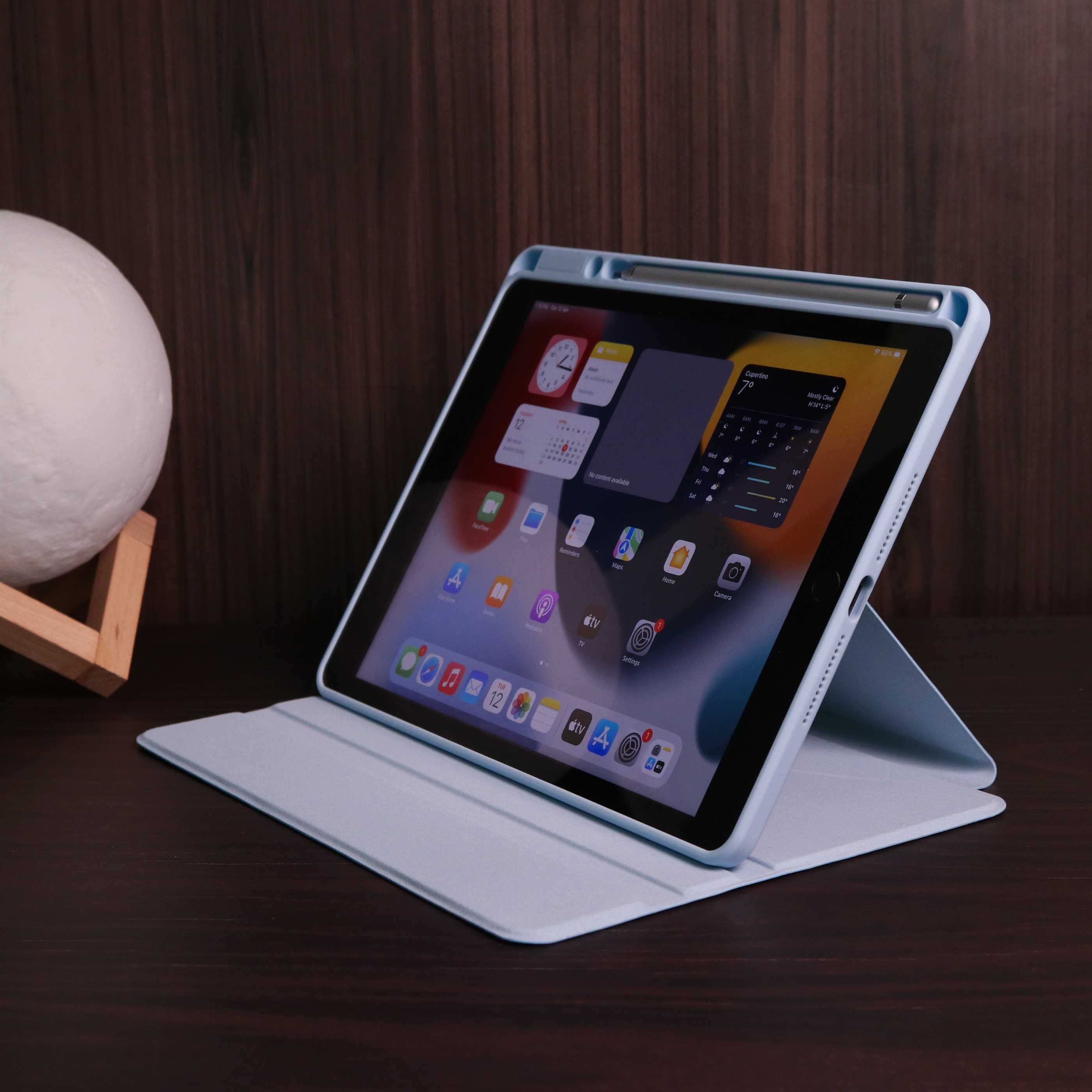 WiWu Waltz Rotative iPad mini 6/7 - 2021/2024 - Light Blue - كفر ايباد حماية عالية - مع مكان للقلم - ووضعيتين للاستاند بالطول والعرض