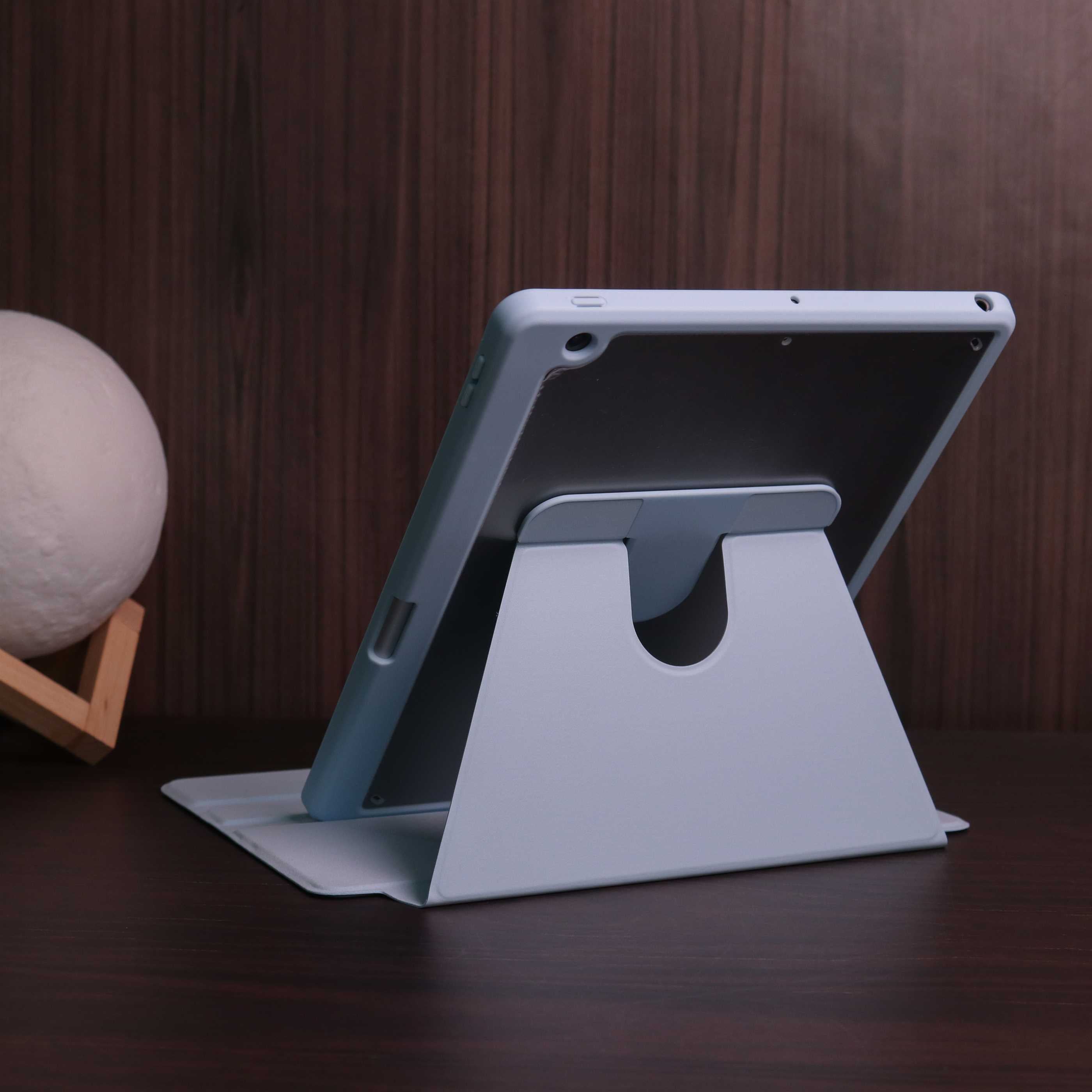 WiWu Waltz Rotative iPad mini 6/7 - 2021/2024 - Light Blue - كفر ايباد حماية عالية - مع مكان للقلم - ووضعيتين للاستاند بالطول والعرض