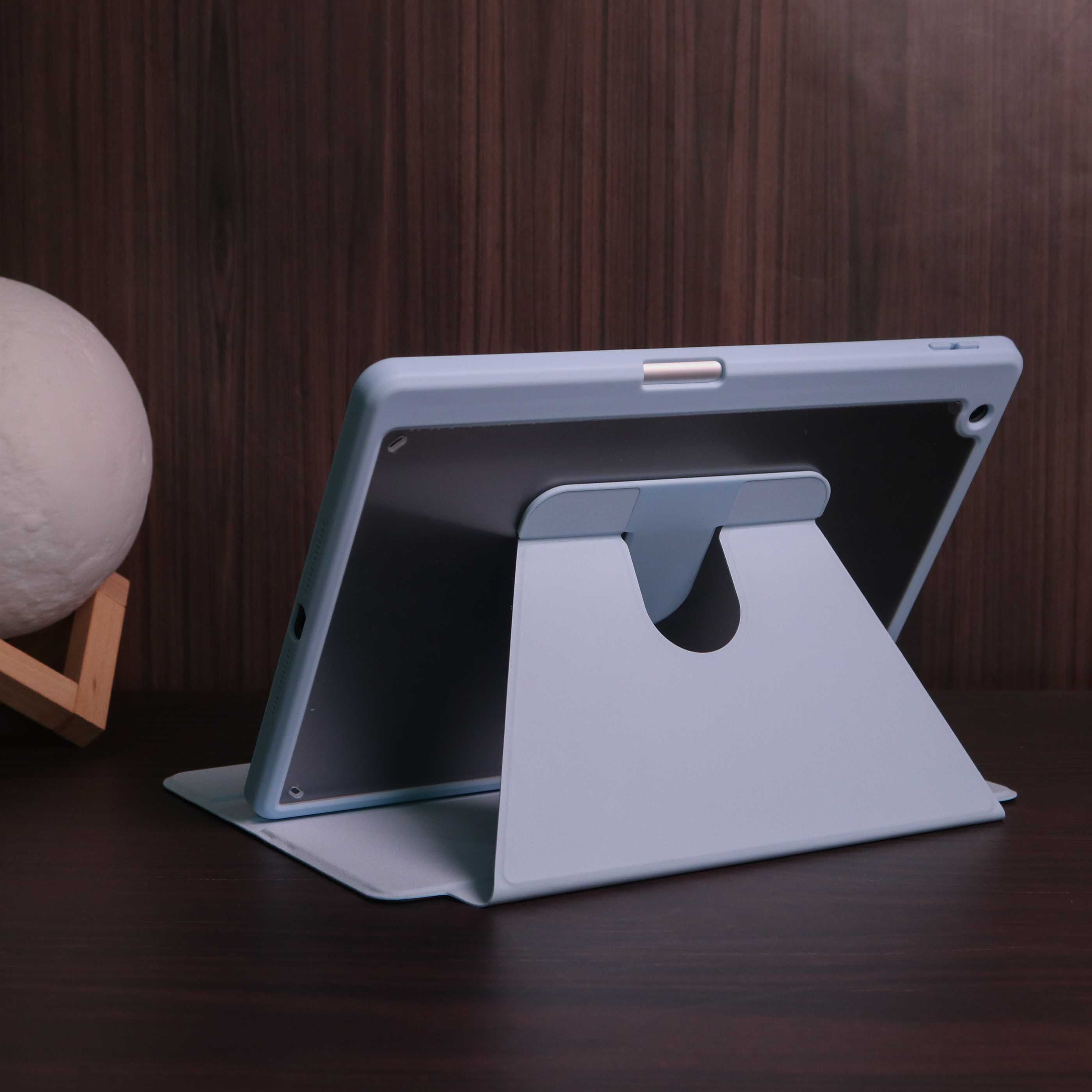 WiWu Waltz Rotative iPad mini 6/7 - 2021/2024 - Light Blue - كفر ايباد حماية عالية - مع مكان للقلم - ووضعيتين للاستاند بالطول والعرض