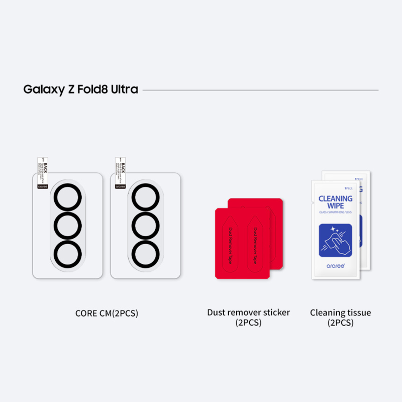 Araree Core Camera 2Pcs Camera Protector For Z Fold 8 Ultra - Clear