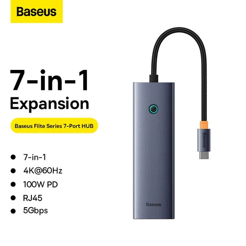 Baseus UltraJoy 7-Port HUB Docking Station – Space Grey