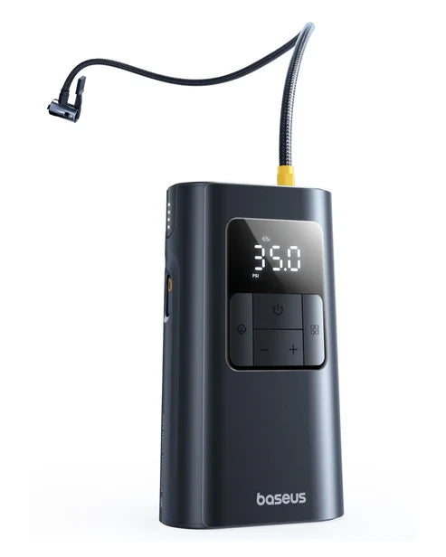 Baseus PrimeTrip VA1 2-in-1 Wired & Wireless Tire Inflator – Black [D] - ضاغط هواء للسيارة - 2 في 1 - بطارية بسعة 6000 ميللي امبير - كفالة 12 شهر