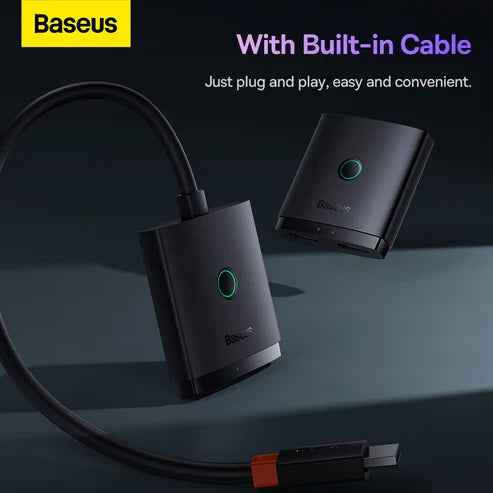Baseus AirJoy 2-in-1 Bidirectional HDMI Switch 1m – Black