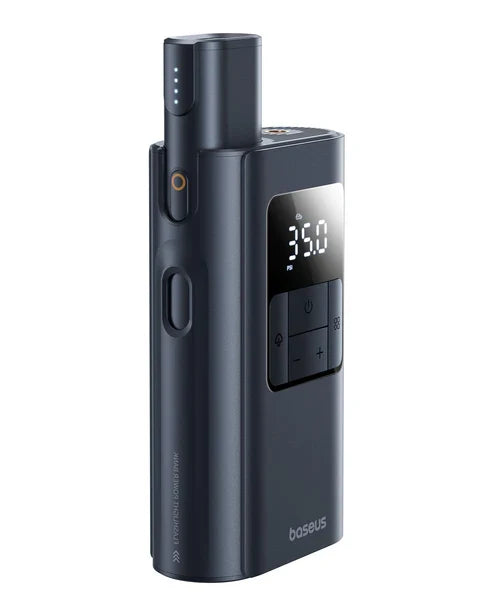 Baseus PrimeTrip VA1 2-in-1 Wired & Wireless Tire Inflator – Black [D] - ضاغط هواء للسيارة - 2 في 1 - بطارية بسعة 6000 ميللي امبير - كفالة 12 شهر