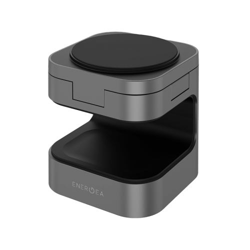 Energea MagCube 3 IN 1 Foldable Magsafe Fast Wireless Charger - Gunmeta