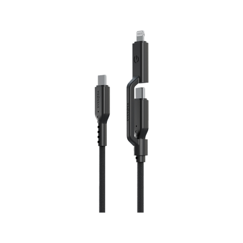 Energea Flow Duo USB-C to USB-C + Lightning 480Mbps 240W 1.5m Cable - Black