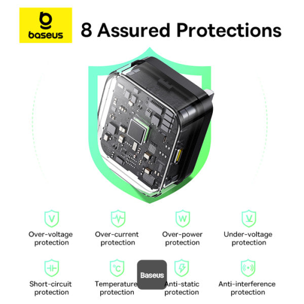 شاحن Baseus Palm 1C 20W السريع – أسود (المملكة المتحدة)