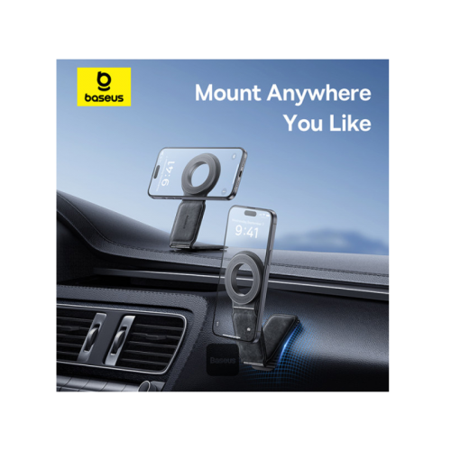 Baseus Prime Tip Series C02 Mega Magnetic Phone Mount Stick-on Version - Cluster Black [D] - ستاند سيارة - بيسوس - منعدد الاوضاع - دوران 360 درجة -  ماق سيف