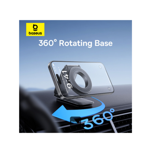 Baseus Prime Tip Series C02 Mega Magnetic Phone Mount Stick-on Version - Cluster Black [D] - ستاند سيارة - بيسوس - منعدد الاوضاع - دوران 360 درجة -  ماق سيف