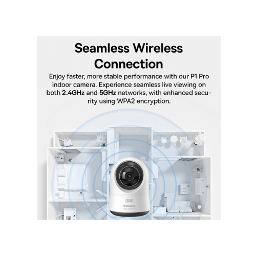 Baseus Security P1 Pro Indoor Camera 3K - White [D] - كاميرا داخلية منزلية - عالية الوضوح - بيسوس - كفالة 18 شهر