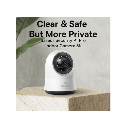 Baseus Security P1 Pro Indoor Camera 3K - White [D] - كاميرا داخلية منزلية - عالية الوضوح - بيسوس - كفالة 18 شهر