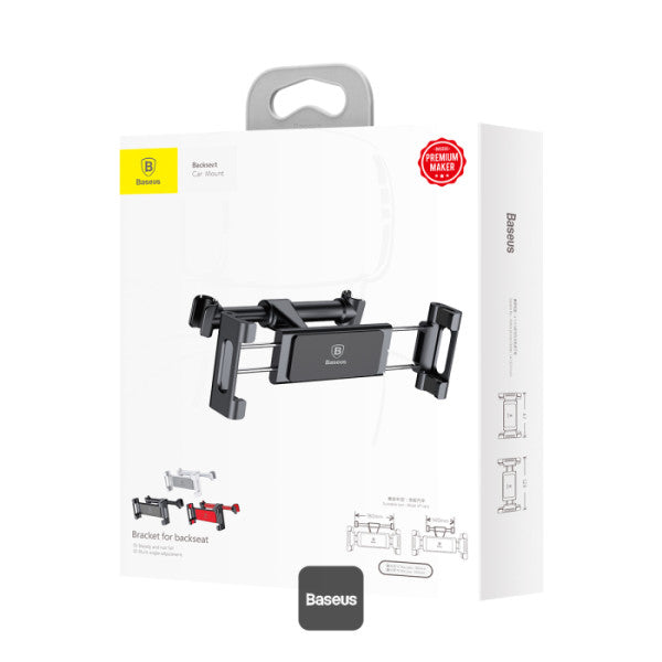 Baseus Back Seat Car Mount Holder for Phone & Tablet (4.7"-12.9"), 360° Adjustable, Foldable - Black