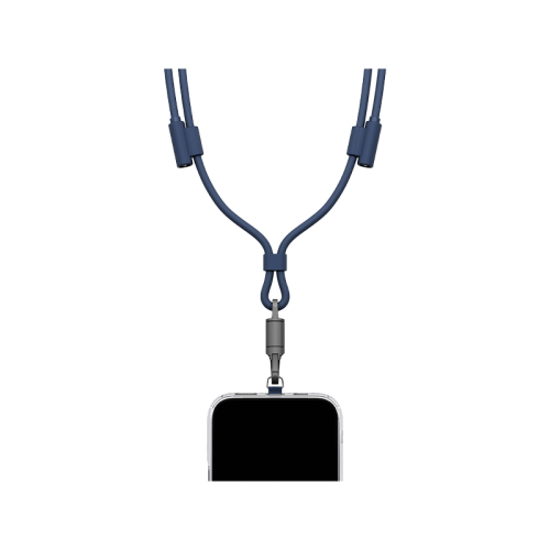 Energea Lasso 2-In-1 USB-C To USB-C 240W 480Mbps Lanyard With Charging Cable 1.5M - Blue