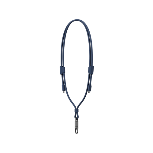 Energea Lasso 2-In-1 USB-C To USB-C 240W 480Mbps Lanyard With Charging Cable 1.5M - Blue