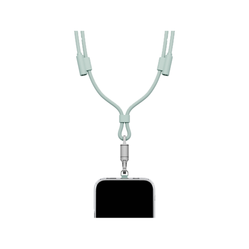Energea Lasso 2-In-1 USB-C To USB-C 240W 480Mbps Lanyard With Charging Cable 1.5M - light green