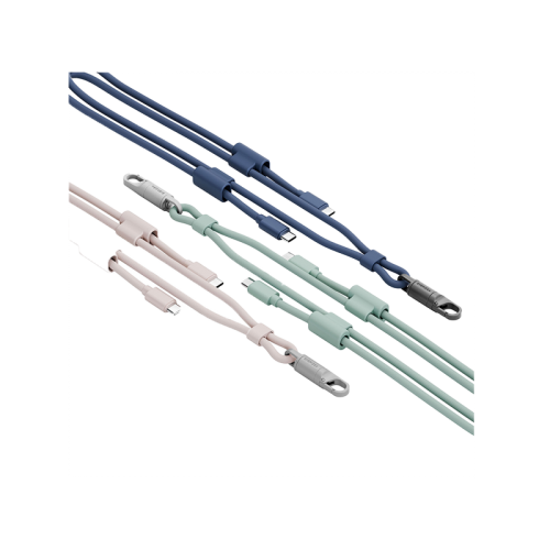 Energea Lasso 2-In-1 USB-C To USB-C 240W 480Mbps Lanyard With Charging Cable 1.5M - light green