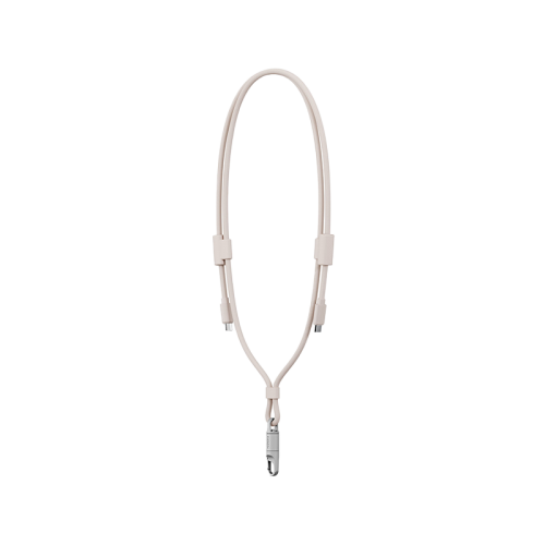 Energea Lasso 2-In-1 USB-C To USB-C 240W 480Mbps Lanyard With Charging Cable 1.5M - Sand