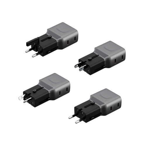 Energea TravelGo 2 Port USB-C 45W PD Travel Adapter - Gunmetal Black