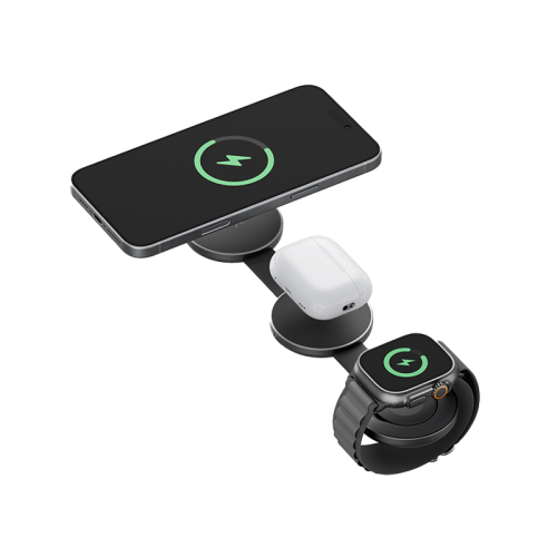 Energea AluMag Trio 3 in 1 Foldable 15W Wireless Charger - Blue