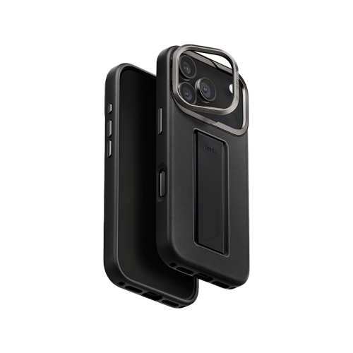 Uniq Hybrid Heldro Pro MagSafe Case for iPhone17 Pro / 17 Pro Max - Dallas Black [B] - كفر حماية عالي - يونيك - سلسلة آيفون 17 - مع مسكة - ماج سيف