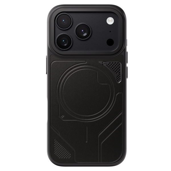 Levelo Opal PU Leather Magsafe Case For iPhone 18/17 Pro/Pro Max - Black