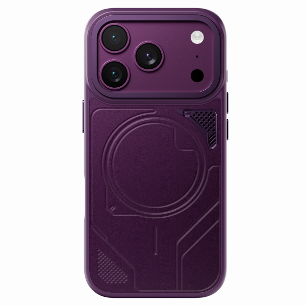 Levelo Opal PU Leather Magsafe Case For iPhone 18/17 Pro/Pro Max - Burgundy
