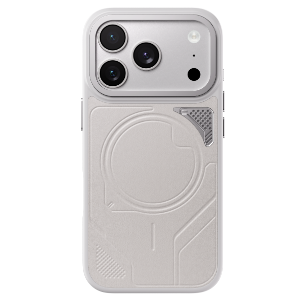 Levelo Opal PU Leather Magsafe Case For iPhone 18/17 Pro/Pro Max - Silver