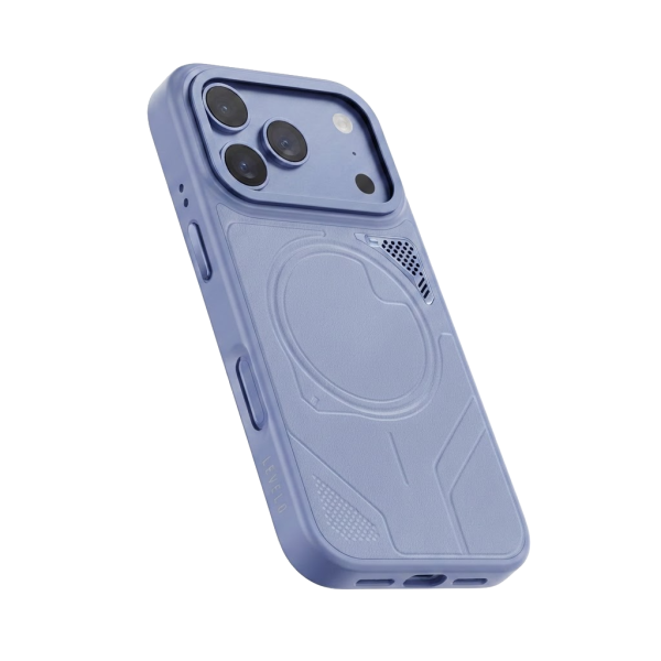 Levelo Opal PU Leather Magsafe Case For iPhone 18/17 Pro/Pro Max - Light Blue