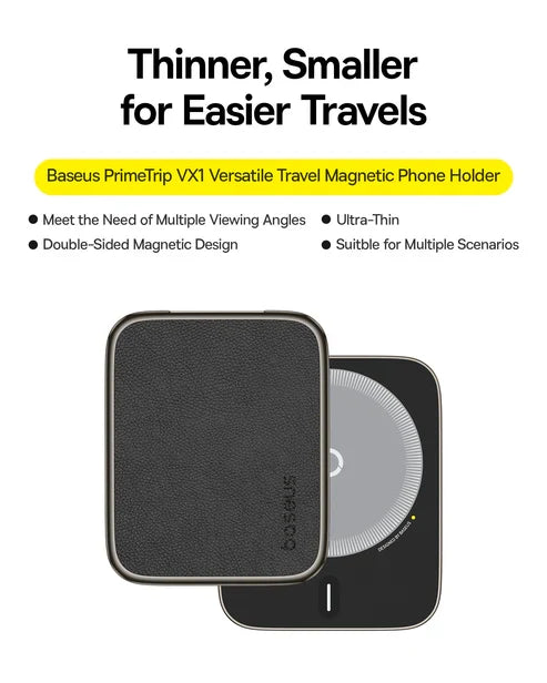 Baseus PrimeTrip VX1 Magnetic Car Phone Holder – Black [D] - ستاند+ ماغ سيف - بيسوس