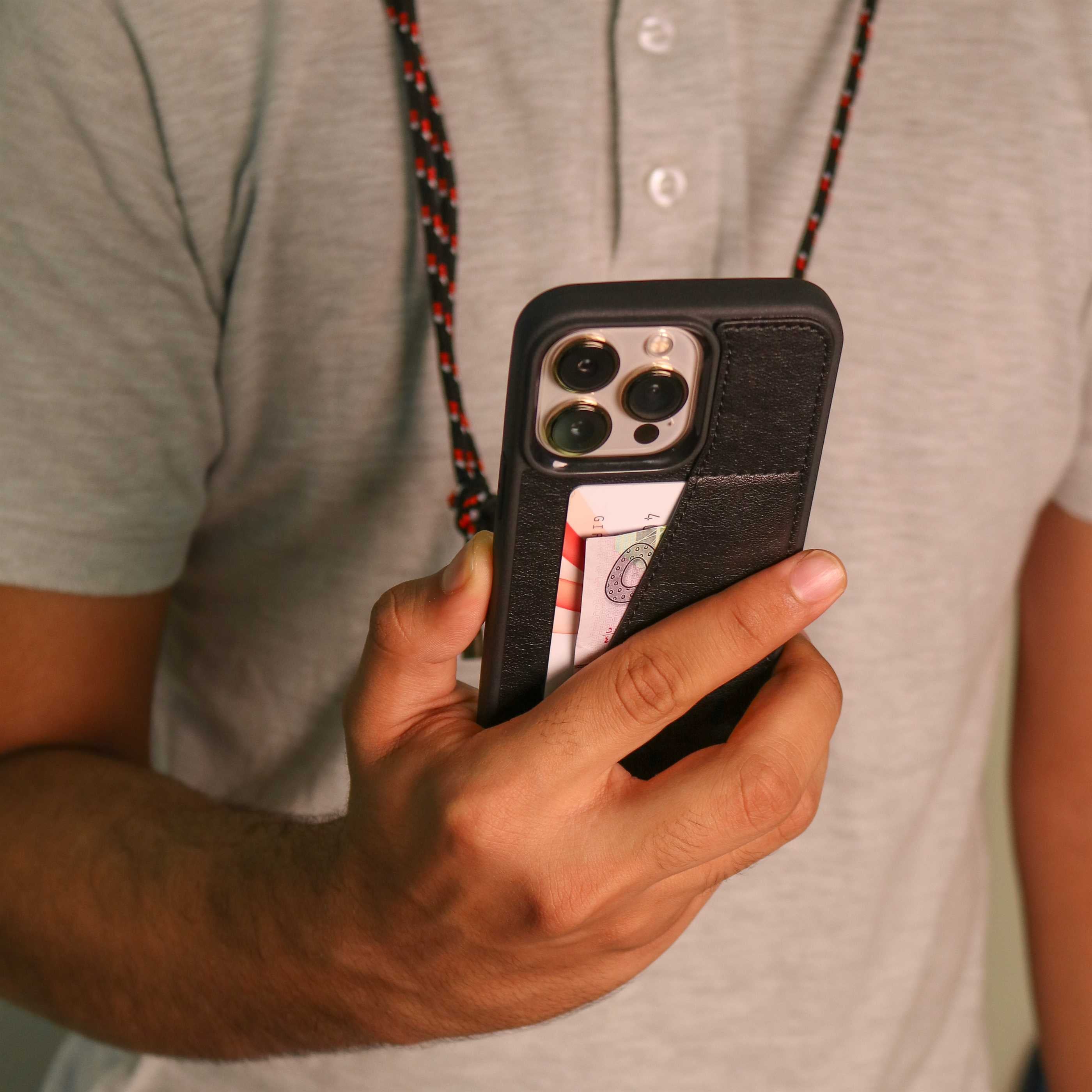 Torrii KOALA Case for iPhone 12 Pro MAX- Black - كفر حماية عالية مع محفظة للبطاقات وخيط علاقة - توري