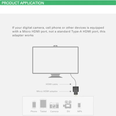 UGREEN 20101 Mini HDMI Male to HDMI Female Adapter – Black - محول اتش دي ام اي للكاميرا -  يوجرين - ميني اتش دي ام اي