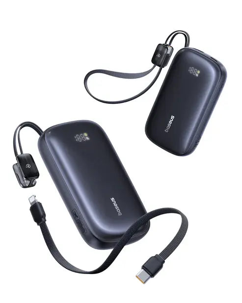 Baseus EnerFill FC21 QPow3 Power Bank 10000mAh 45W Digital Display with Detachable Cable – Black