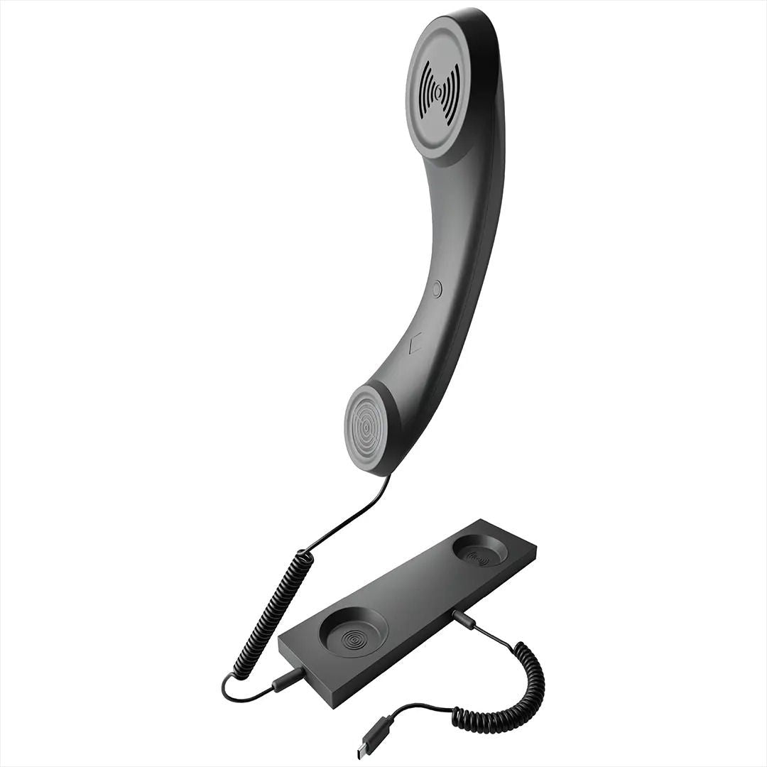 Porodo Classic Retro Phone Handset With Type-C Connector [O] - سماعة اذن - مع مايكروفون - تايب سي - فردة احادية - كفالة 24 شهر
